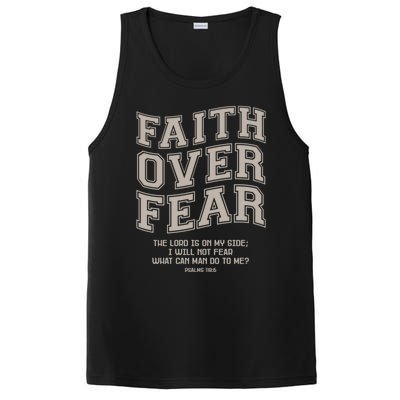 Faith Over Fear Bible Verse Motivational Christian Print PosiCharge Competitor Tank