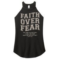 Faith Over Fear Bible Verse Motivational Christian Print Women's Perfect Tri Rocker Tank