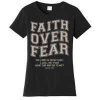 Faith Over Fear Bible Verse Motivational Christian Print Women's T-Shirt