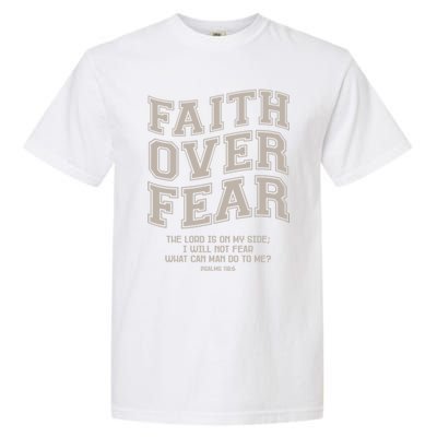 Faith Over Fear Bible Verse Motivational Christian Print Garment-Dyed Heavyweight T-Shirt