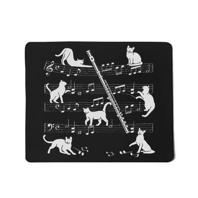 Flautist Or Flutist Cats For Cat Loving Flute Player Mousepad