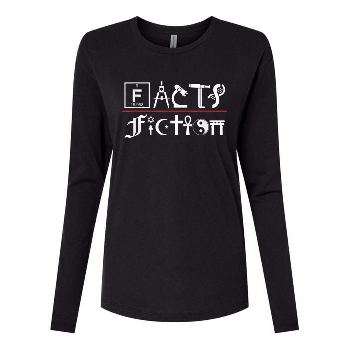 Facts Over Fiction Atheist Studies Womens Cotton Relaxed Long Sleeve T-Shirt