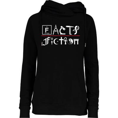 Facts Over Fiction Atheist Studies Womens Funnel Neck Pullover Hood