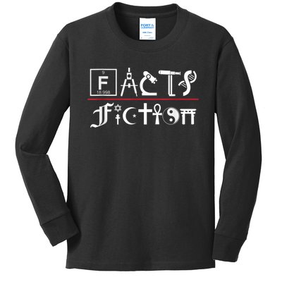 Facts Over Fiction Atheist Studies Kids Long Sleeve Shirt