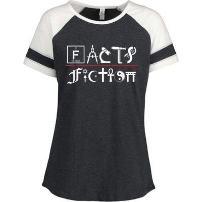 Facts Over Fiction Atheist Studies Enza Ladies Jersey Colorblock Tee