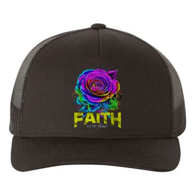 Faith Over Fear Christian Motivational Yupoong Adult 5-Panel Trucker Hat