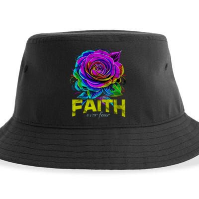 Faith Over Fear Christian Motivational Sustainable Bucket Hat