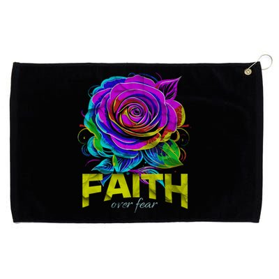 Faith Over Fear Christian Motivational Grommeted Golf Towel