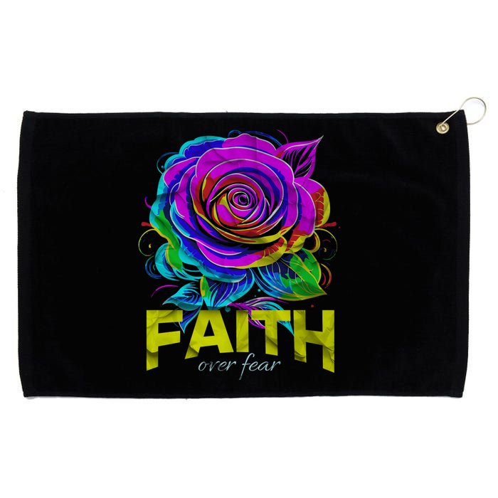 Faith Over Fear Christian Motivational Grommeted Golf Towel