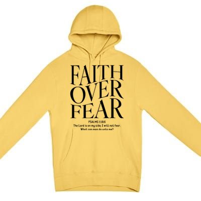 Faith Over Fear Christian Premium Pullover Hoodie