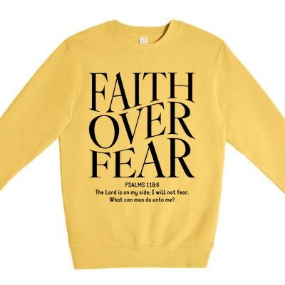 Faith Over Fear Christian Premium Crewneck Sweatshirt