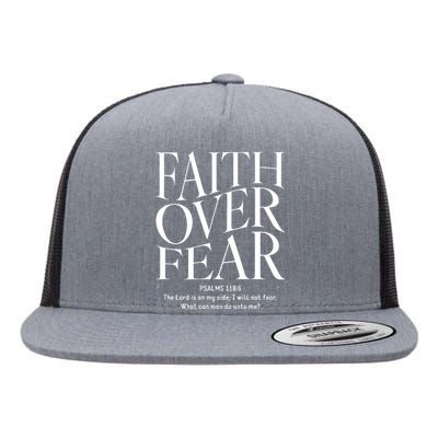 Faith Over Fear Christian Flat Bill Trucker Hat