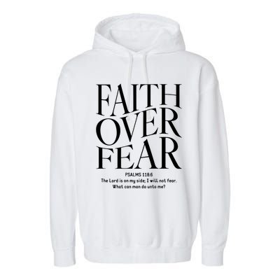 Faith Over Fear Christian Garment-Dyed Fleece Hoodie