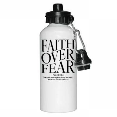 Faith Over Fear Christian Aluminum Water Bottle