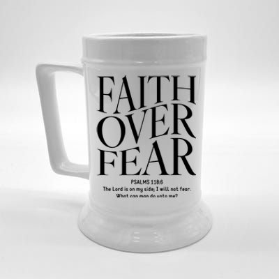 Faith Over Fear Christian Beer Stein