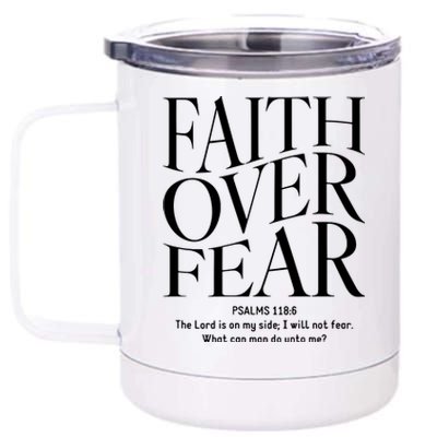 Faith Over Fear Christian 12 oz Stainless Steel Tumbler Cup