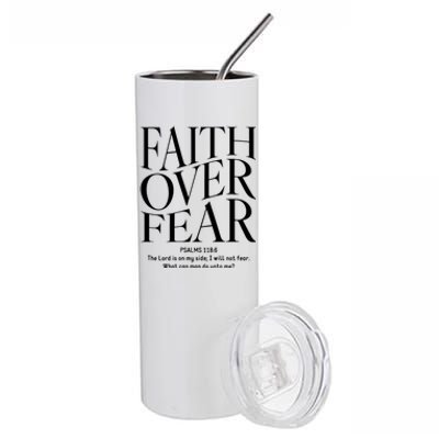 Faith Over Fear Christian Stainless Steel Tumbler