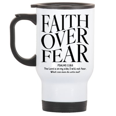 Faith Over Fear Christian Stainless Steel Travel Mug