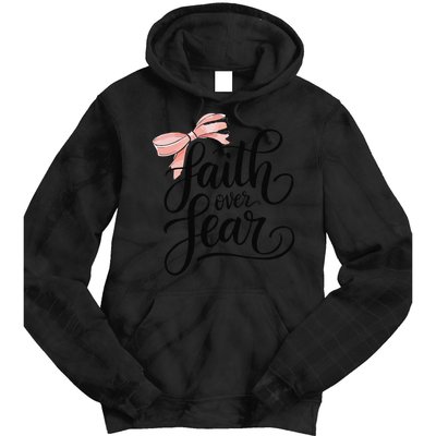 Faith Over Fear Bow Christian Teen Girl God Good Sister Tie Dye Hoodie