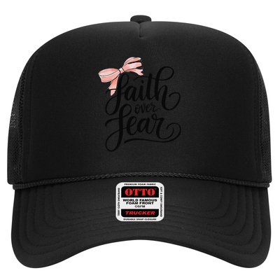 Faith Over Fear Bow Christian Teen Girl God Good Sister Trucker Hat