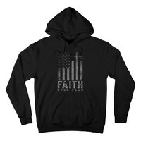 Faith Over Fear Cool Christian Cross American Usa Flag Hoodie