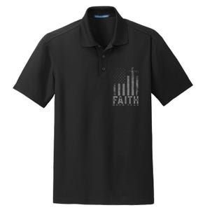 Faith Over Fear Cool Christian Cross American Usa Flag Dry Zone Grid Polo