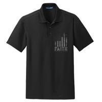 Faith Over Fear Cool Christian Cross American Usa Flag Dry Zone Grid Polo