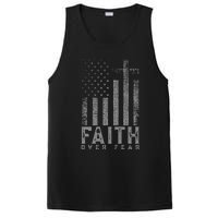 Faith Over Fear Cool Christian Cross American Usa Flag PosiCharge Competitor Tank