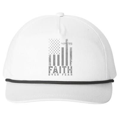 Faith Over Fear Cool Christian Cross American Usa Flag Snapback Five-Panel Rope Hat