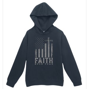 Faith Over Fear Cool Christian Cross American Usa Flag Urban Pullover Hoodie