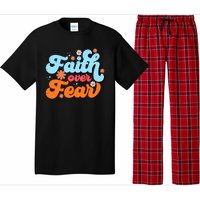 Faith Over Fear Floral Vintage Retro Pajama Set