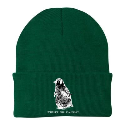 Fight or Flight Funny Penguin Pun Fight Or Flight Meme  Knit Cap Winter Beanie