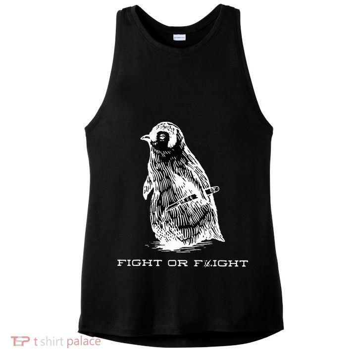 Fight or Flight Funny Penguin Pun Fight Or Flight Meme  Ladies PosiCharge Tri-Blend Wicking Tank