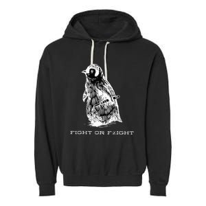 Fight or Flight Funny Penguin Pun Fight Or Flight Meme  Garment-Dyed Fleece Hoodie