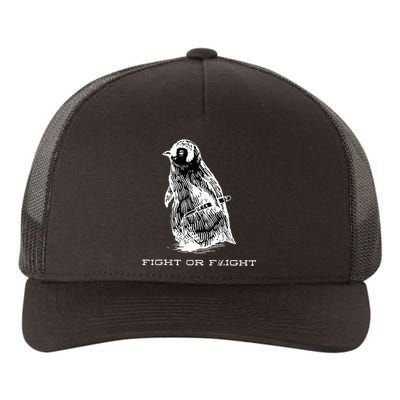 Fight or Flight Funny Penguin Pun Fight Or Flight Meme  Yupoong Adult 5-Panel Trucker Hat