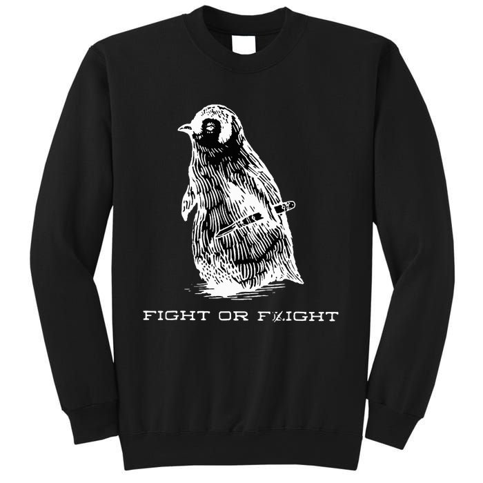 Fight or Flight Funny Penguin Pun Fight Or Flight Meme  Sweatshirt