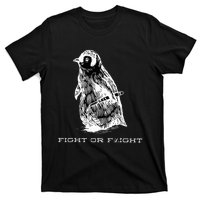 Fight or Flight Funny Penguin Pun Fight Or Flight Meme  T-Shirt