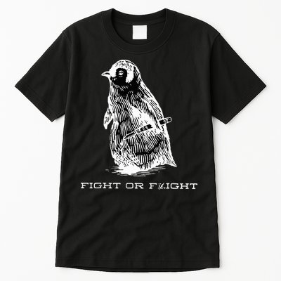 Fight or Flight Funny Penguin Pun Fight Or Flight Meme  Tall T-Shirt
