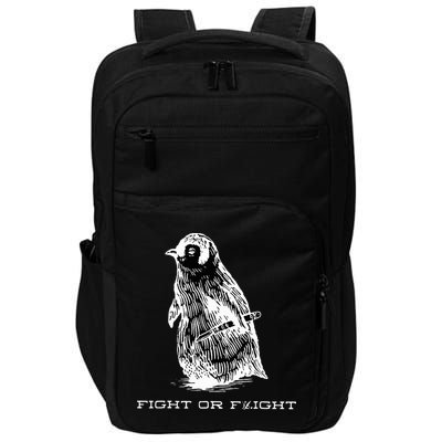 Fight or Flight Funny Penguin Pun Fight Or Flight Meme  Impact Tech Backpack