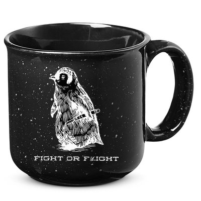 Fight or Flight Funny Penguin Pun Fight Or Flight Meme  15oz Campfire Ceramic Mug
