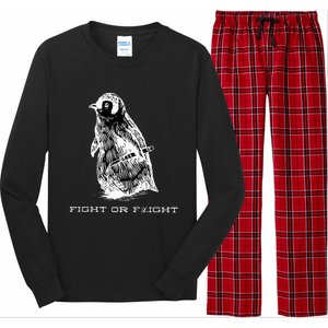 Fight or Flight Funny Penguin Pun Fight Or Flight Meme  Long Sleeve Pajama Set