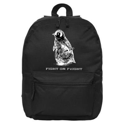 Fight or Flight Funny Penguin Pun Fight Or Flight Meme  16 in Basic Backpack