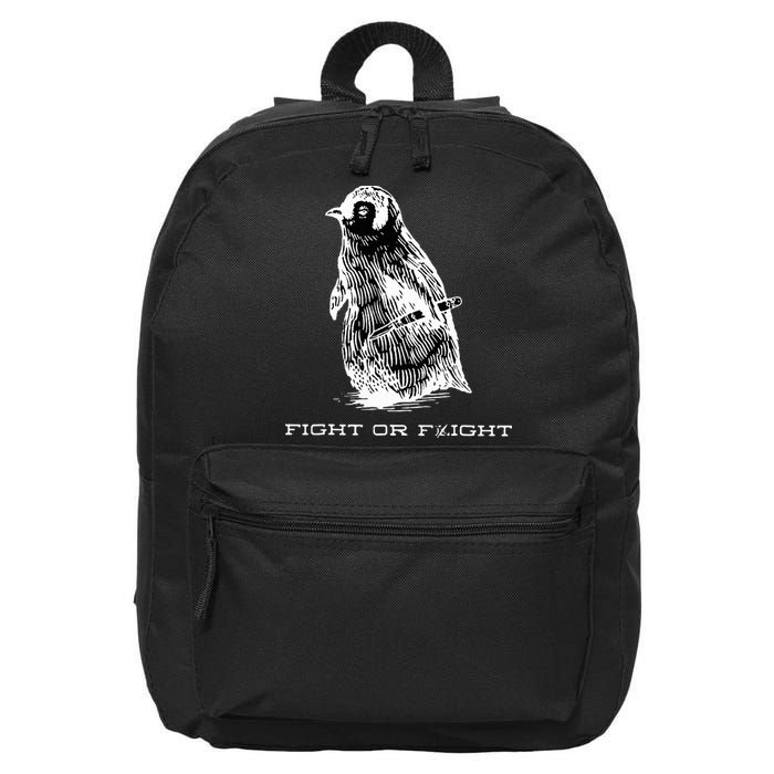 Fight or Flight Funny Penguin Pun Fight Or Flight Meme  16 in Basic Backpack