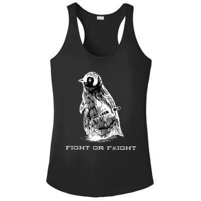 Fight or Flight Funny Penguin Pun Fight Or Flight Meme  Ladies PosiCharge Competitor Racerback Tank