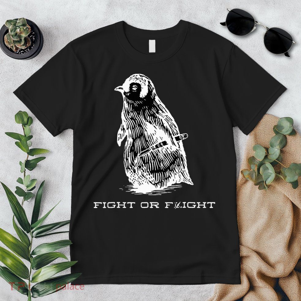 Fight or Flight Funny Penguin Pun Fight Or Flight Meme  Premium T-Shirt