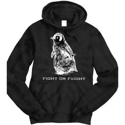 Fight or Flight Funny Penguin Pun Fight Or Flight Meme  Tie Dye Hoodie