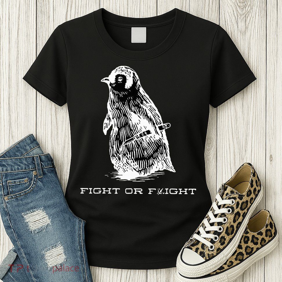 Fight or Flight Funny Penguin Pun Fight Or Flight Meme  Womens T-Shirt