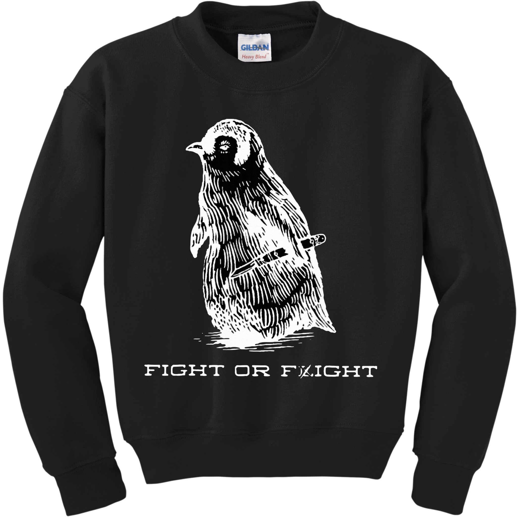 Fight or Flight Funny Penguin Pun Fight Or Flight Meme  Kids Sweatshirt