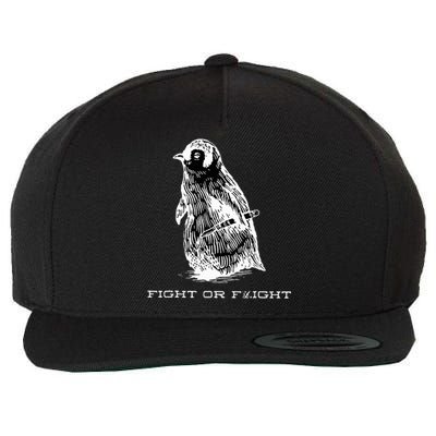 Fight or Flight Funny Penguin Pun Fight Or Flight Meme  Wool Snapback Cap