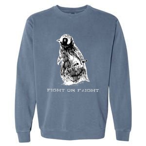 Fight or Flight Funny Penguin Pun Fight Or Flight Meme  Garment-Dyed Sweatshirt